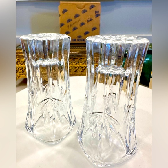 Princess House VTG 1988 Royal Highlights Cut Lead Crystal Mini Vases, 2, NIB EUC - Picture 5 of 17